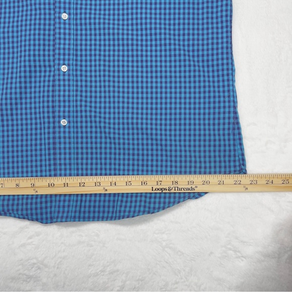 Bristol And Bull Dress Shirt Checkered Blue 16-16.5” Neck 32-33” Arm - Picture 13 of 14